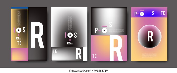 Colorful abstract geometric poster and cover design. Minimal geometric pattern gradients. Eps10 vector