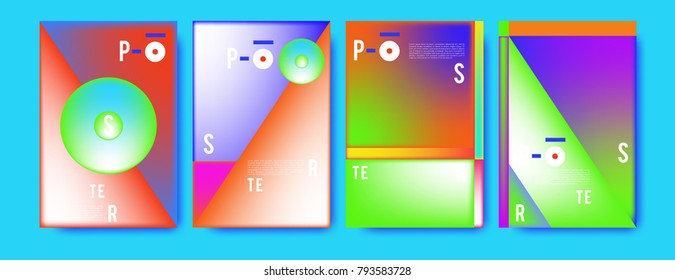 Colorful abstract geometric poster and cover design. Minimal geometric pattern gradients. Eps10 vector