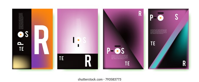 Colorful abstract geometric poster and cover design. Minimal geometric pattern gradients. Eps10 vector