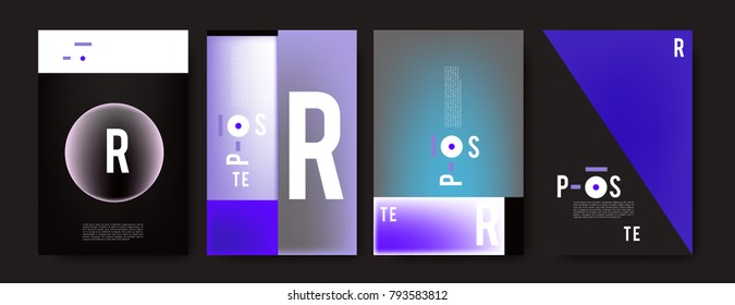 Colorful abstract geometric poster and cover design. Minimal geometric pattern gradients. Eps10 vector