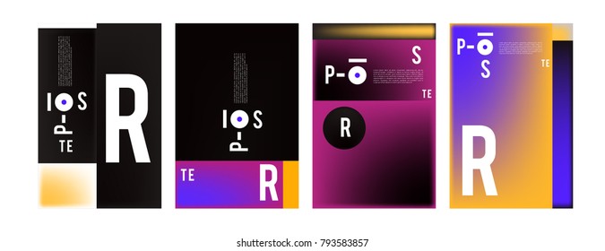 Colorful abstract geometric poster and cover design. Minimal geometric pattern gradients. Eps10 vector