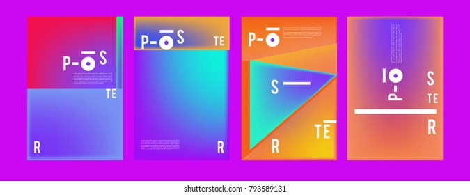 Colorful abstract geometric poster and cover design. Minimal geometric pattern gradients. Eps10 vector