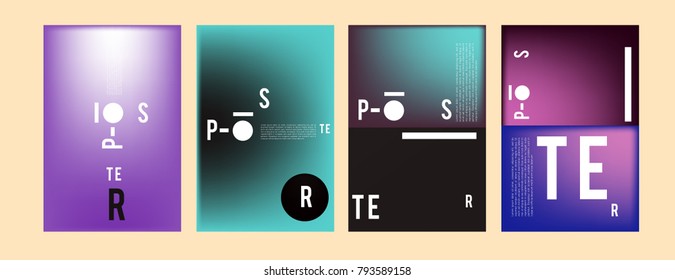 Colorful abstract geometric poster and cover design. Minimal geometric pattern gradients. Eps10 vector