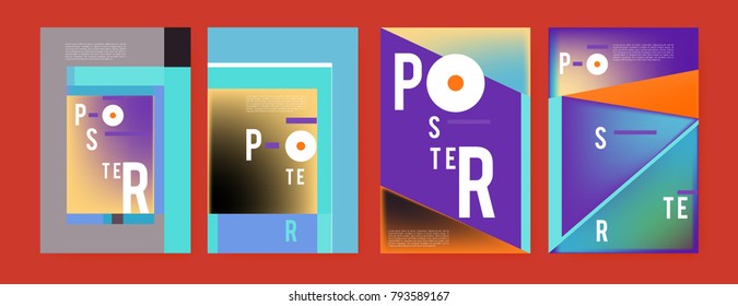 Colorful abstract geometric poster and cover design. Minimal geometric pattern gradients. Eps10 vector
