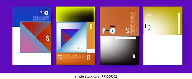 Colorful abstract geometric poster and cover design. Minimal geometric pattern gradients. Eps10 vector