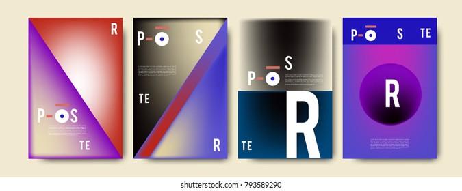 Colorful abstract geometric poster and cover design. Minimal geometric pattern gradients. Eps10 vector