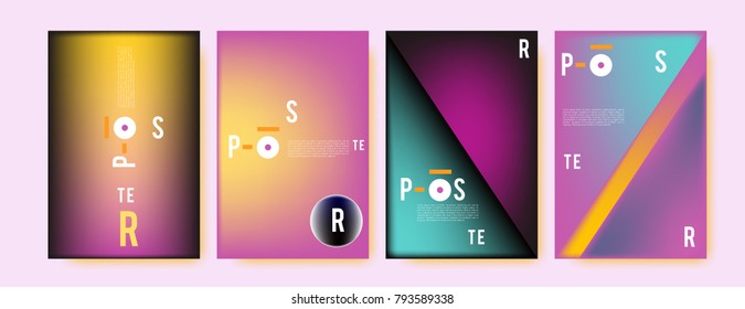 Colorful abstract geometric poster and cover design. Minimal geometric pattern gradients. Eps10 vector