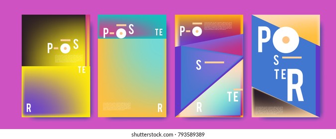 Colorful abstract geometric poster and cover design. Minimal geometric pattern gradients. Eps10 vector