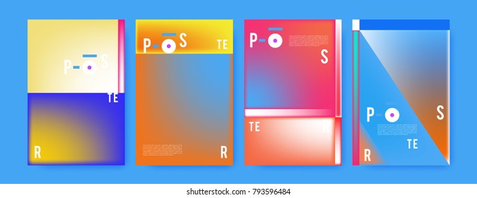 Colorful abstract geometric poster and cover design. Minimal geometric pattern gradients. Eps10 vector