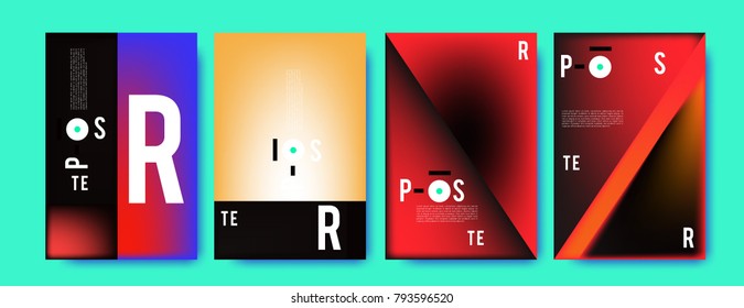 Colorful abstract geometric poster and cover design. Minimal geometric pattern gradients. Eps10 vector