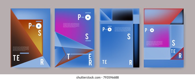 Colorful abstract geometric poster and cover design. Minimal geometric pattern gradients. Eps10 vector