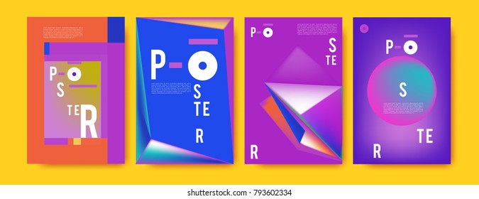 Colorful abstract geometric poster and cover design. Minimal geometric pattern gradients. Eps10 vector