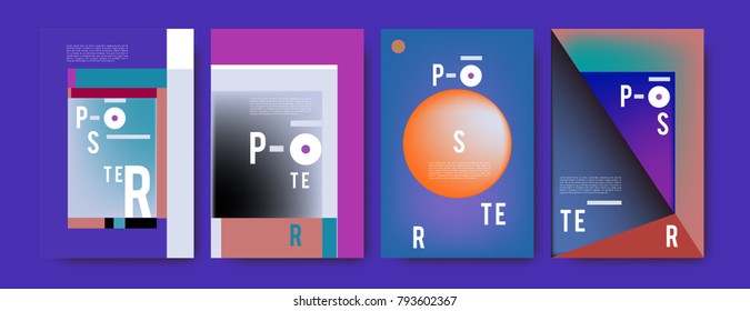 Colorful abstract geometric poster and cover design. Minimal geometric pattern gradients. Eps10 vector