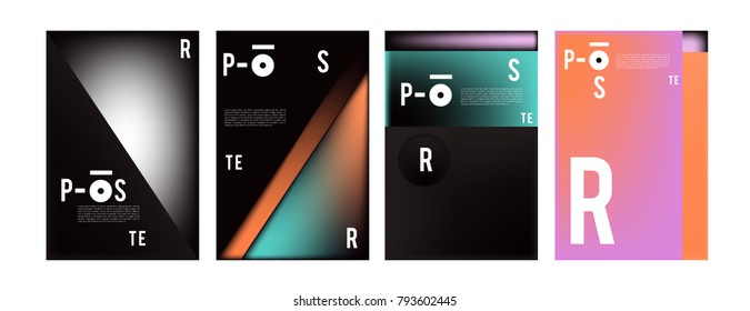 Colorful abstract geometric poster and cover design. Minimal geometric pattern gradients. Eps10 vector
