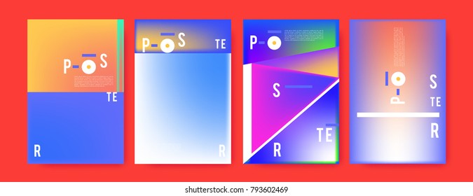 Colorful abstract geometric poster and cover design. Minimal geometric pattern gradients. Eps10 vector