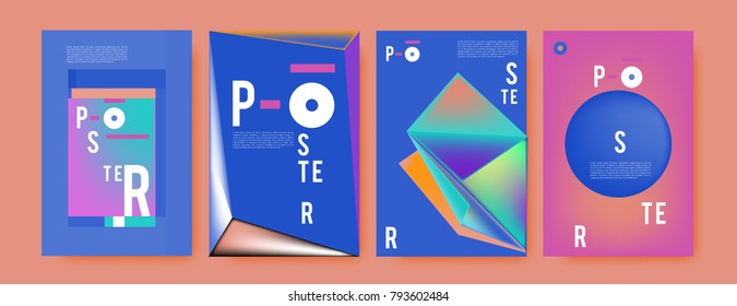 Colorful abstract geometric poster and cover design. Minimal geometric pattern gradients. Eps10 vector