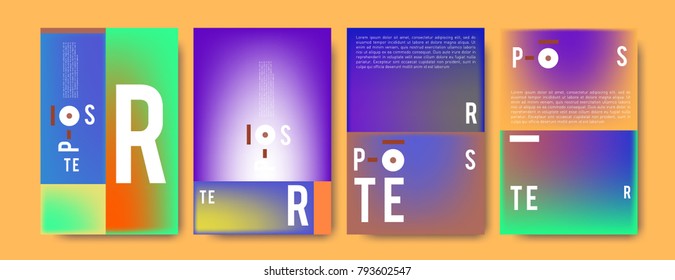 Colorful abstract geometric poster and cover design. Minimal geometric pattern gradients. Eps10 vector