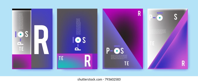 Colorful abstract geometric poster and cover design. Minimal geometric pattern gradients. Eps10 vector