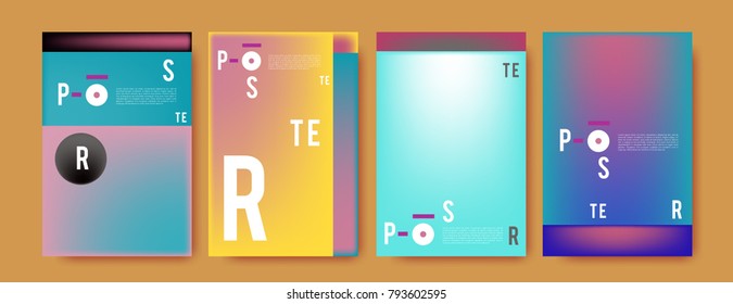 Colorful abstract geometric poster and cover design. Minimal geometric pattern gradients. Eps10 vector