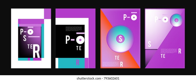 Colorful abstract geometric poster and cover design. Minimal geometric pattern gradients. Eps10 vector