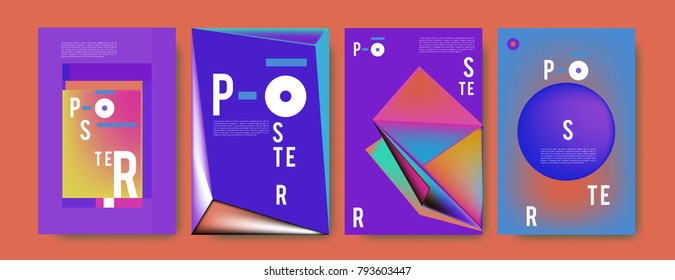 Colorful abstract geometric poster and cover design. Minimal geometric pattern gradients. Eps10 vector