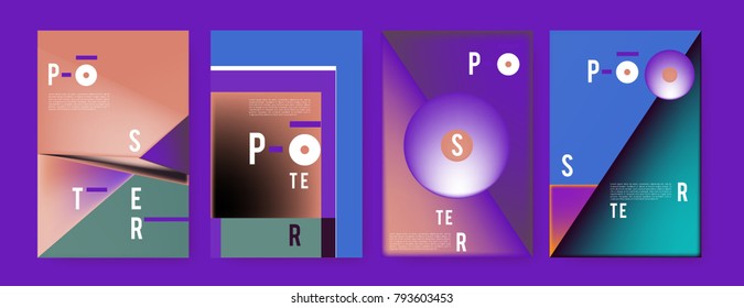 Colorful abstract geometric poster and cover design. Minimal geometric pattern gradients. Eps10 vector