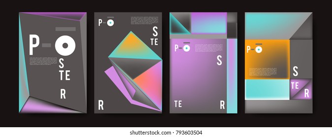 Colorful abstract geometric poster and cover design. Minimal geometric pattern gradients. Eps10 vector