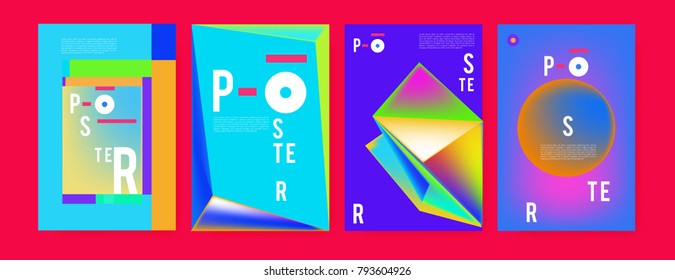 Colorful abstract geometric poster and cover design. Minimal geometric pattern gradients. Eps10 vector