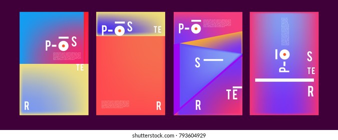 Colorful abstract geometric poster and cover design. Minimal geometric pattern gradients. Eps10 vector