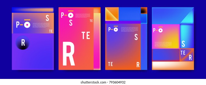Colorful abstract geometric poster and cover design. Minimal geometric pattern gradients. Eps10 vector