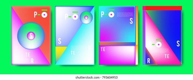 Colorful abstract geometric poster and cover design. Minimal geometric pattern gradients. Eps10 vector
