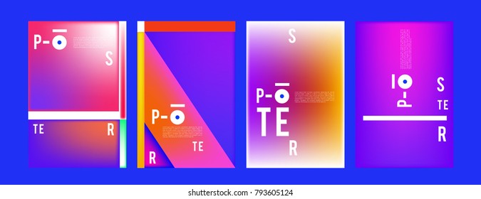 Colorful abstract geometric poster and cover design. Minimal geometric pattern gradients. Eps10 vector
