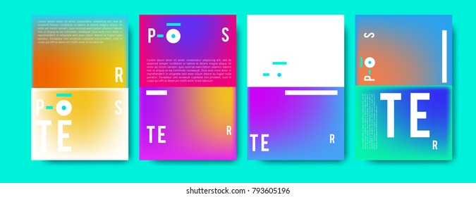 Colorful abstract geometric poster and cover design. Minimal geometric pattern gradients. Eps10 vector