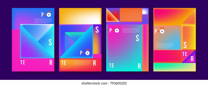 Colorful abstract geometric poster and cover design. Minimal geometric pattern gradients. Eps10 vector