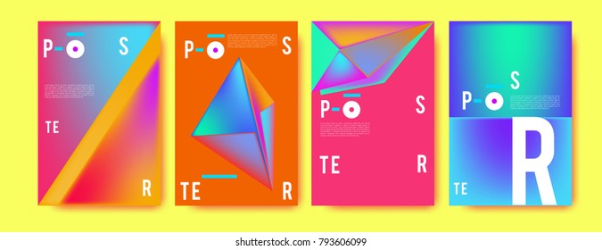 Colorful abstract geometric poster and cover design. Minimal geometric pattern gradients. Eps10 vector
