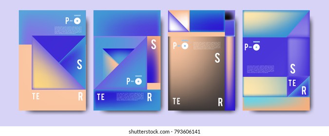 Colorful abstract geometric poster and cover design. Minimal geometric pattern gradients. Eps10 vector