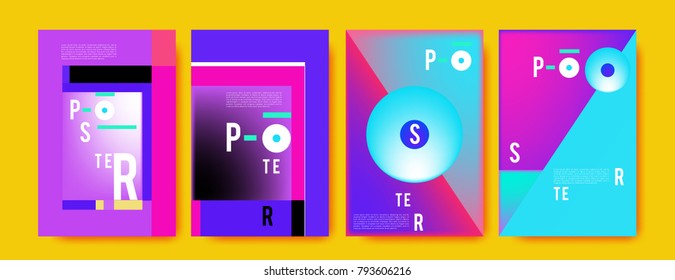 Colorful abstract geometric poster and cover design. Minimal geometric pattern gradients. Eps10 vector