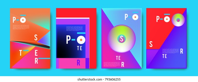 Colorful abstract geometric poster and cover design. Minimal geometric pattern gradients. Eps10 vector