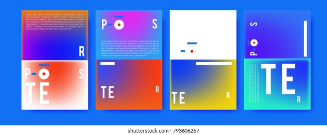 Colorful abstract geometric poster and cover design. Minimal geometric pattern gradients. Eps10 vector