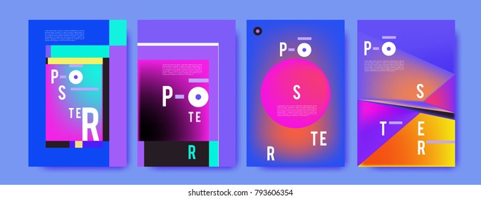 Colorful abstract geometric poster and cover design. Minimal geometric pattern gradients. Eps10 vector
