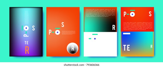 Colorful abstract geometric poster and cover design. Minimal geometric pattern gradients. Eps10 vector