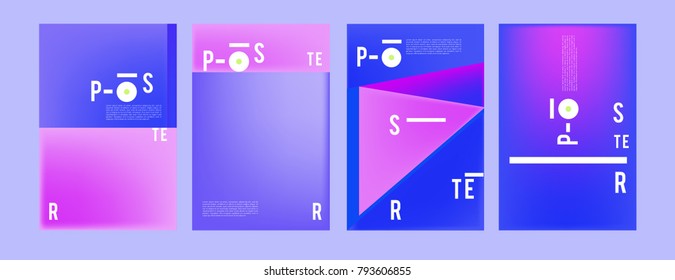 Colorful abstract geometric poster and cover design. Minimal geometric pattern gradients. Eps10 vector