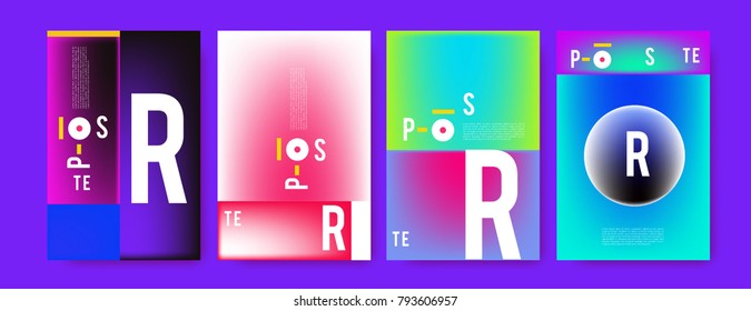 Colorful abstract geometric poster and cover design. Minimal geometric pattern gradients. Eps10 vector