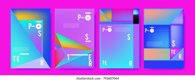 Colorful abstract geometric poster and cover design. Minimal geometric pattern gradients. Eps10 vector