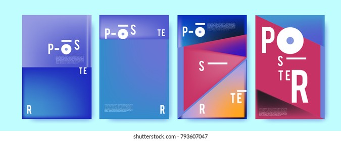 Colorful abstract geometric poster and cover design. Minimal geometric pattern gradients. Eps10 vector