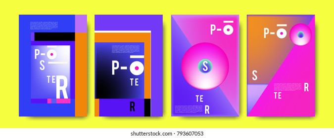 Colorful abstract geometric poster and cover design. Minimal geometric pattern gradients. Eps10 vector