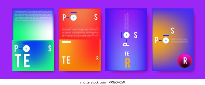 Colorful abstract geometric poster and cover design. Minimal geometric pattern gradients. Eps10 vector