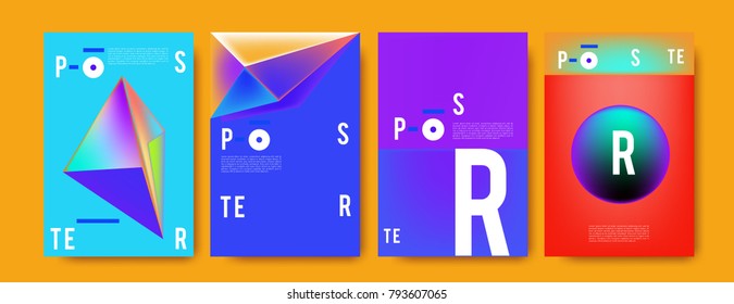 Colorful abstract geometric poster and cover design. Minimal geometric pattern gradients. Eps10 vector