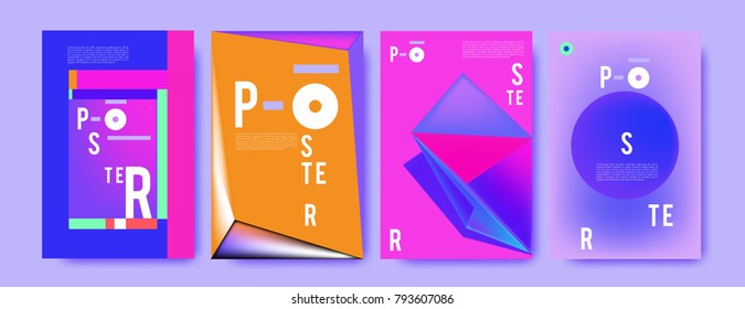 Colorful abstract geometric poster and cover design. Minimal geometric pattern gradients. Eps10 vector