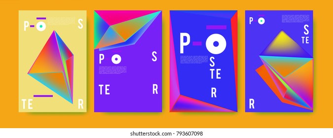 Colorful abstract geometric poster and cover design. Minimal geometric pattern gradients. Eps10 vector